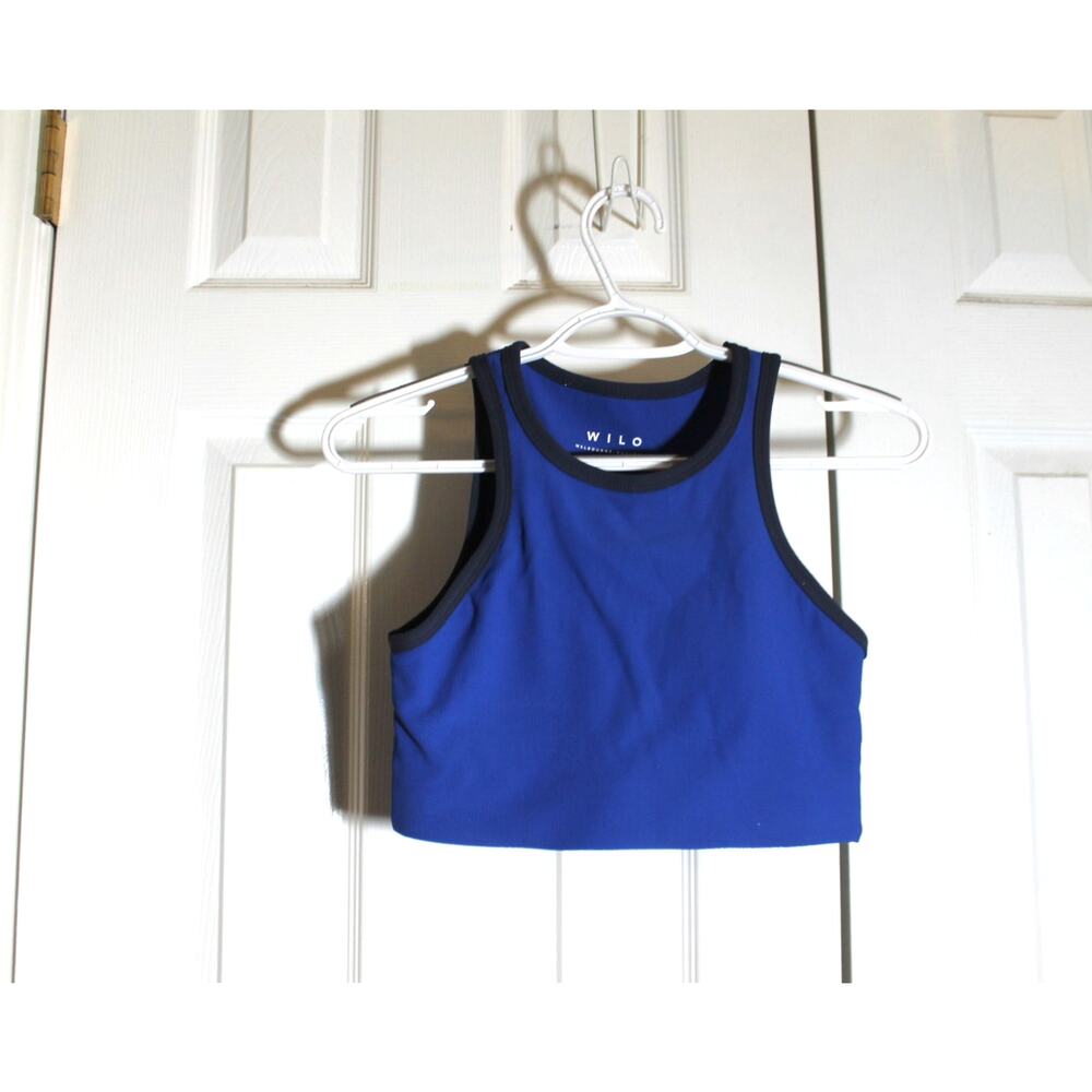 Wilo the Label Blue Racerback Crop Top sz S